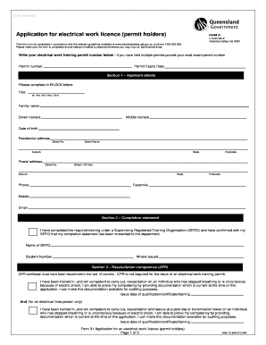Queensland Electrical Work Licence Application Form 31