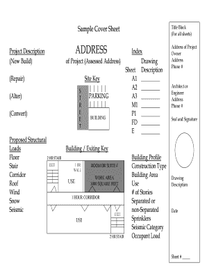 Construction Project Cover Sheet