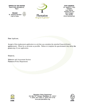 Financial History Questionnaire