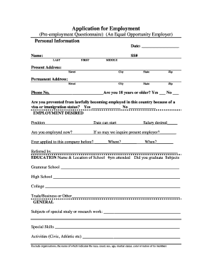 Application for Employment