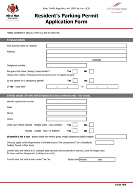 Resident's Parking Permit Application Form