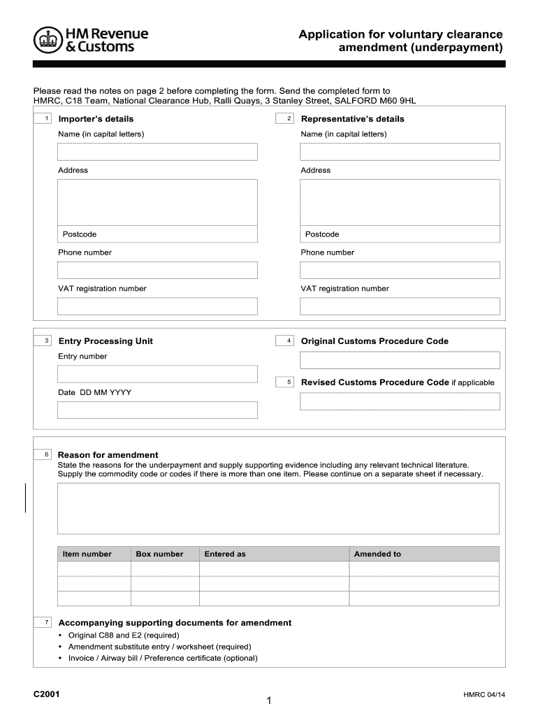 c2001 form Preview on Page 1