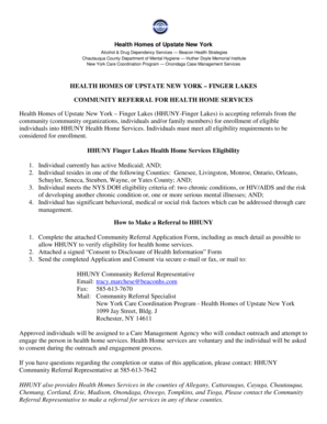 New York Health Home Community Referral Application