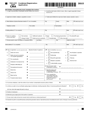 Maryland Combined Registration Form 2015