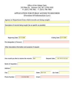 New York Public Access to Records Application