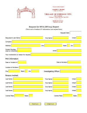 Request for MVA (MV104) Report