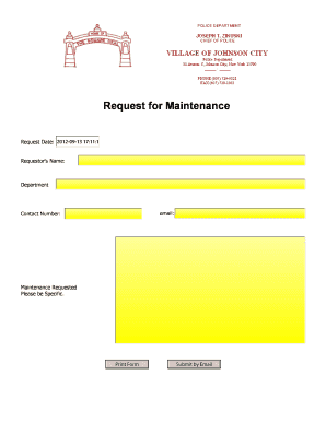Request for Maintenance