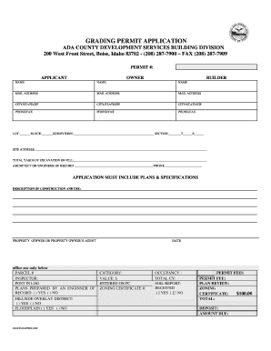 Grading Permit Application