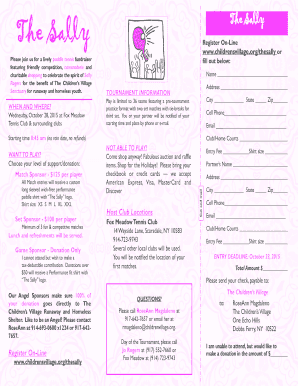 Fillable Online The Sally - The Childrens Village Fax Email Print ...
