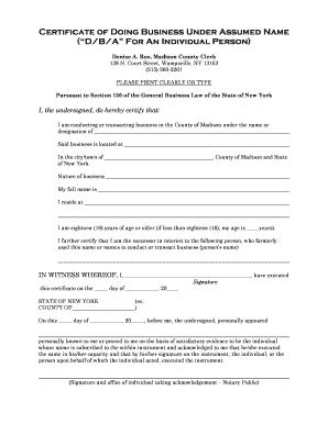 New York DBA Certificate