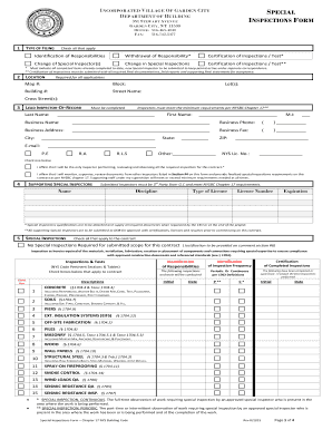 New York Special Inspections Form