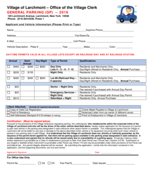 Larchmont General Parking Permit Application