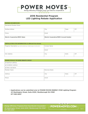 LED Lighting Rebate Application