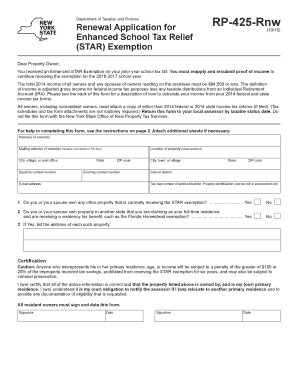 New York Enhanced STAR Exemption Renewal Application