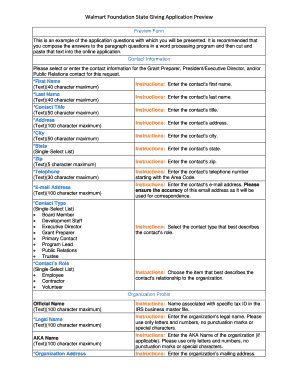Walmart Foundation State Giving Application