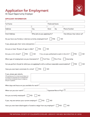 Employment Application Form