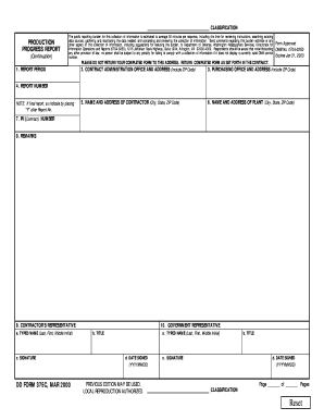 DD Form 375C Progress Report