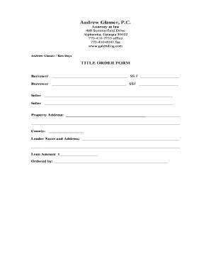 Title Order Form