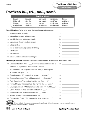Spelling Practice Worksheet