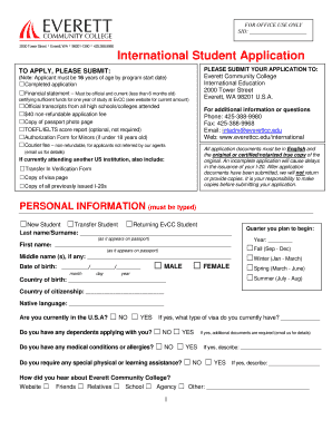 International Student Application Form