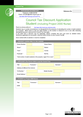Council Tax Discount Application