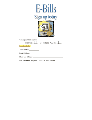 E-Bill & Paper Bill Preference Form