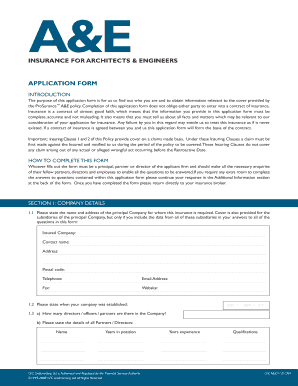 ProSurance A&E Application Form