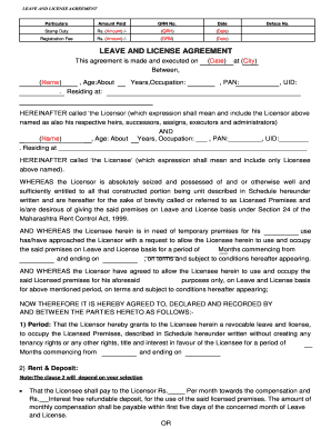 Leave and License Agreement