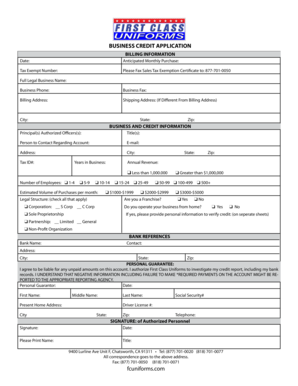 Business Credit Application