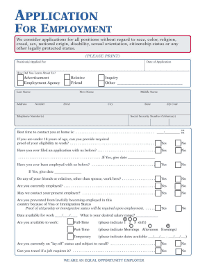 Application for Employment