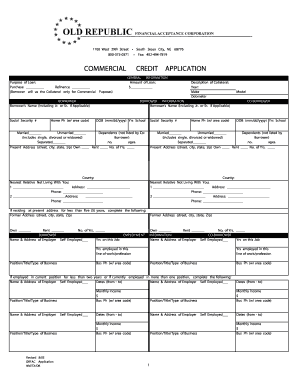 Commercial Credit Application