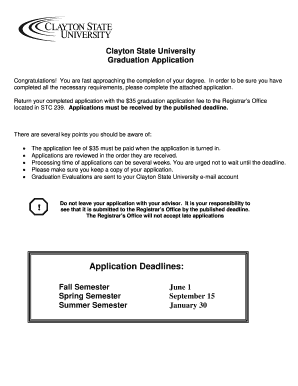 Clayton State University Graduation Application