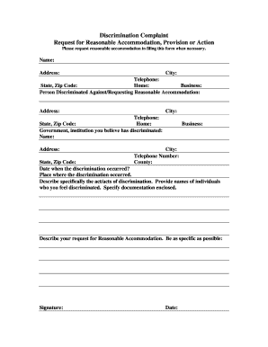 Discrimination Complaint Form
