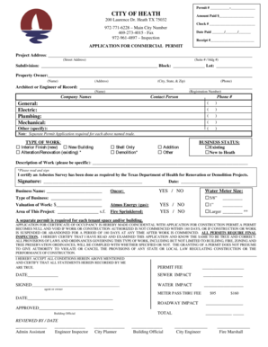 Texas Commercial Permit Application