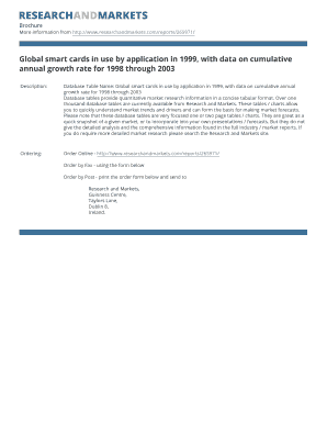 Research and Markets Order Form