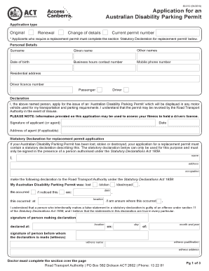 Australian Disability Parking Permit Application