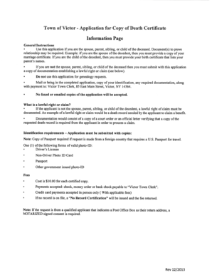 New York Death Certificate Application