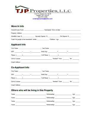 Residential Rental Application Form