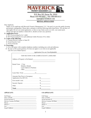 Rental Application Form