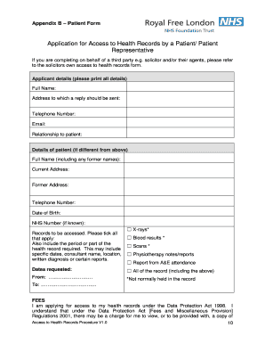 Patient Health Records Access Form
