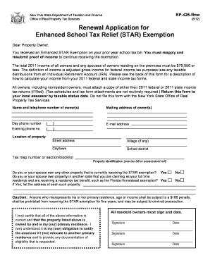 New York Enhanced STAR Exemption Renewal Application