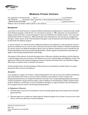 Medicare Private Contract Agreement