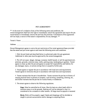 Pet Agreement