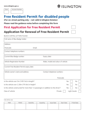 Free Resident Permit Application for Disabled People