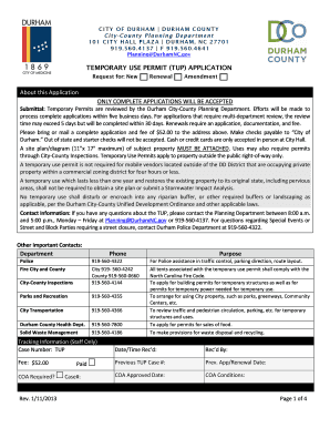 Durham Temporary Use Permit Application