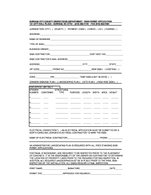 Durham Sign Permit Application