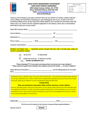Yard Waste Service Agreement