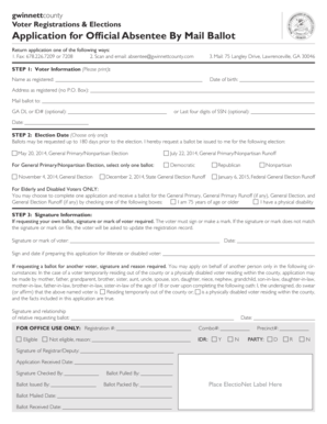 Gwinnett County Absentee Ballot Application