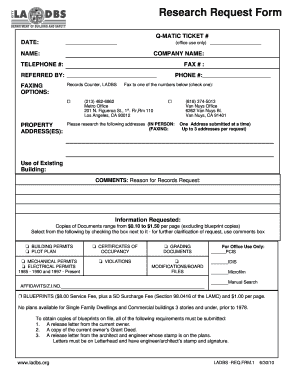 Los Angeles Building Records Request Form