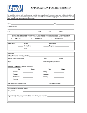 Internship Application Form